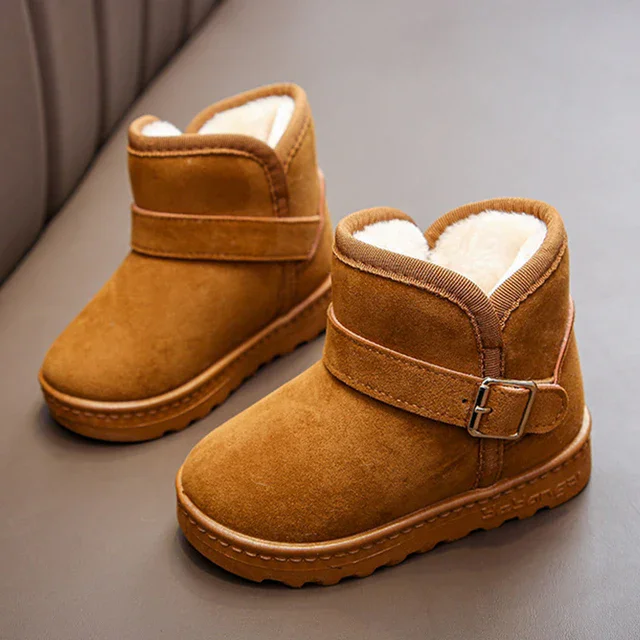 Children Snow Boots Winter Cute Warm Fashion Anti Slip Shoes Kids Boys Girls Leisure Thick Fur Platform Flat Short Boot Sneakers 11