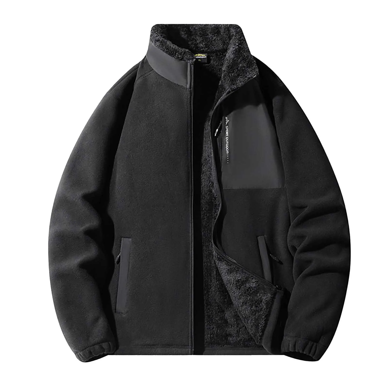 

Мужская уличная спортивная флисовая куртка, Повседневная флисовая куртка с флисовой подкладкой, мужская флисовая куртка на молнии, Мужская Флисовая кожаная куртка