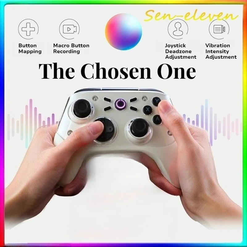 Gripure Wireless Gaming Controller 8K Capacitive Joystick Bluetooth Motion Sensing Micro Velvet White For Switch NS Xbox PC