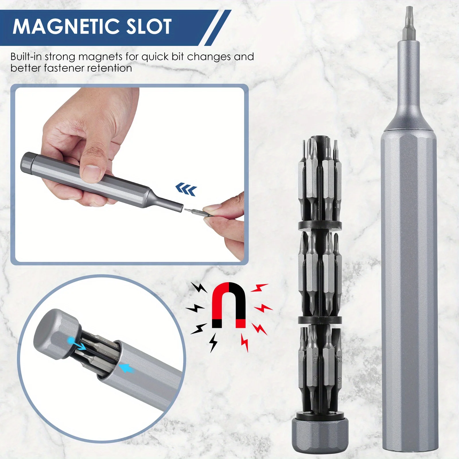 27/39 in 1 Precision Screwdriver Set Manual Pen Small Screwdriver with 38 Magnetic Torx Phillips Drill Bits Mini Repair Tool