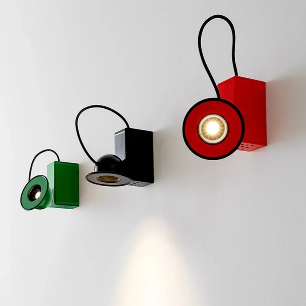

Italy Stilnovo Minibox Wall Lamp Novelty LED Bedroom Bedside Wall Lights for Home Creative Color Retro Living Room Wall Lighting