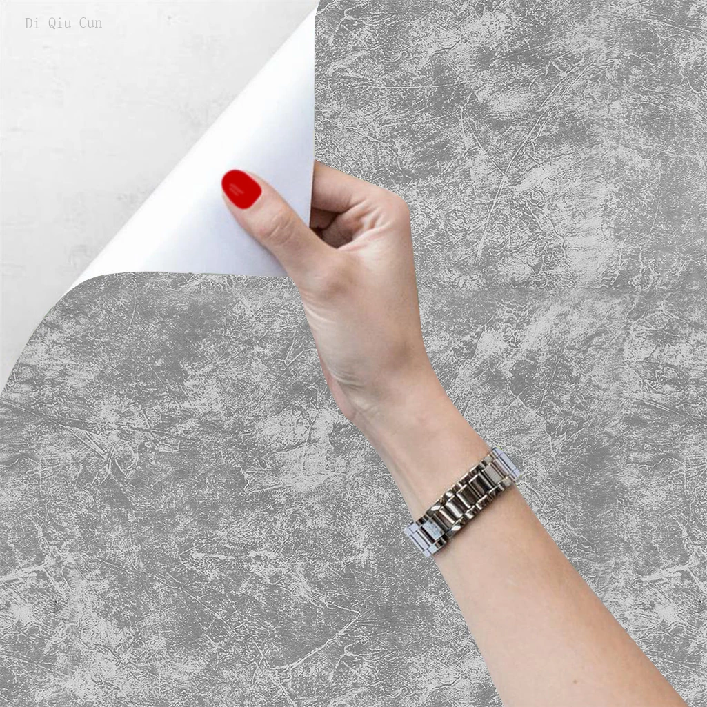 Gray Cement Peel And Stick Wallpaper Faux Cement Contact Paper Concrete Self Adhesive Waterproof Vinyl Wallpaper For Decoration