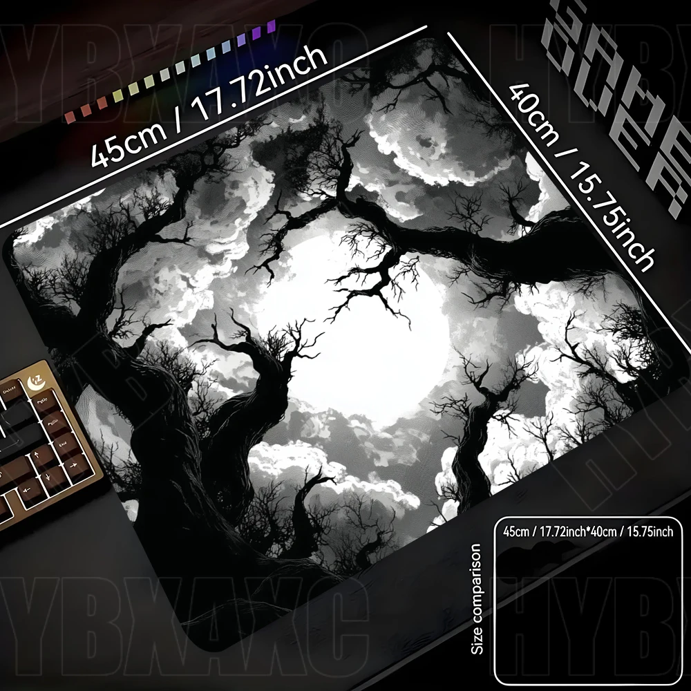 

Gothic Starry Sky Fantasy Forest Gaming Mouse Pad Large Size Surface for FPS eSports Ultra-Smooth Glide Professional Desktop Mat