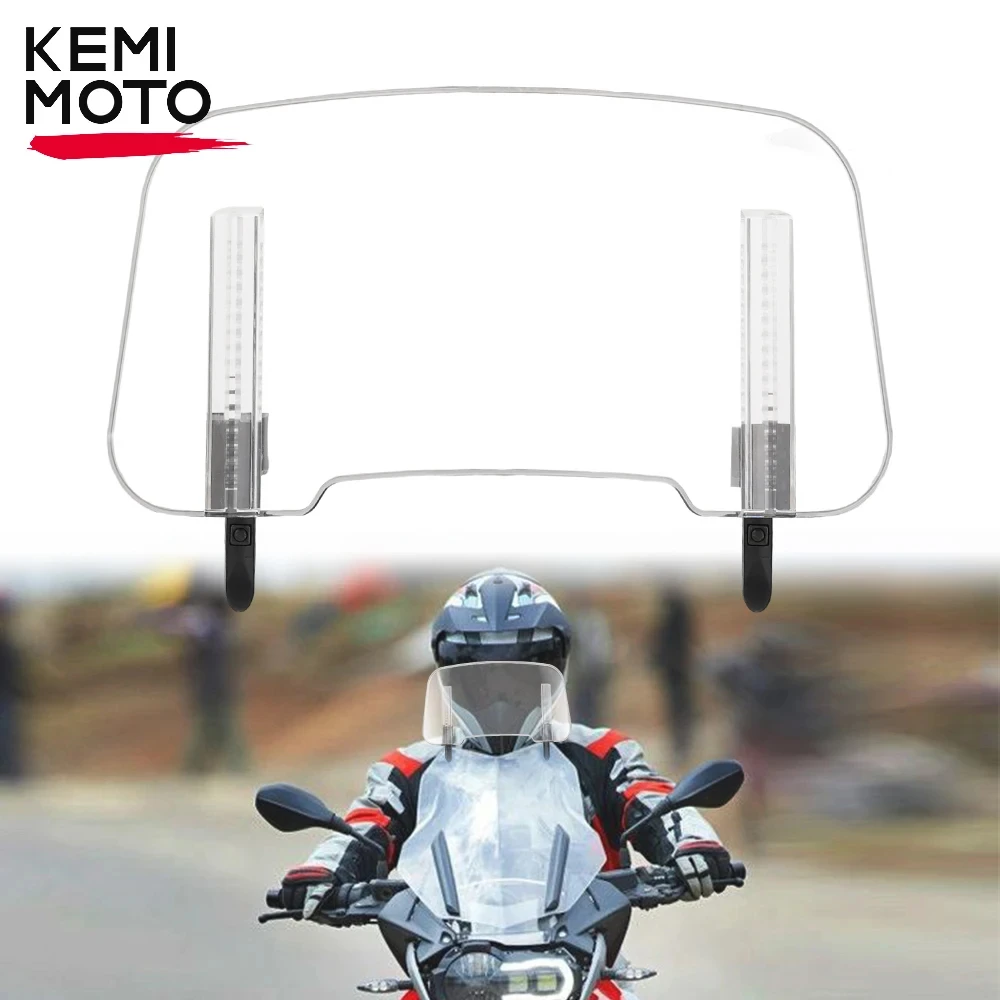 KEMIMOTO Motorcycle Windshield Deflector Adjustable Universal for BMW R1250GS R1200GS Heighten Extension Windscreen Accessories