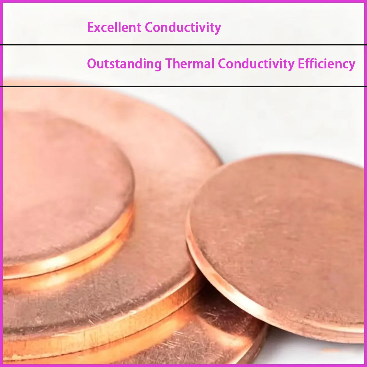 0.3mm-5mm thick red copper circular plate is used for electronic conductive components, mold inserts, plumbing seals, etc