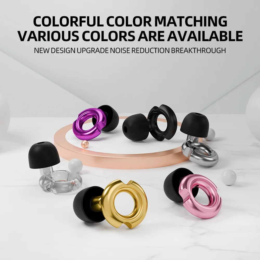 New Patent Earplugs Strong Sound Insulation ABS Music Outdoor Noise Reduction Filter Anti Noise Sleep Comfortable Soft Washable