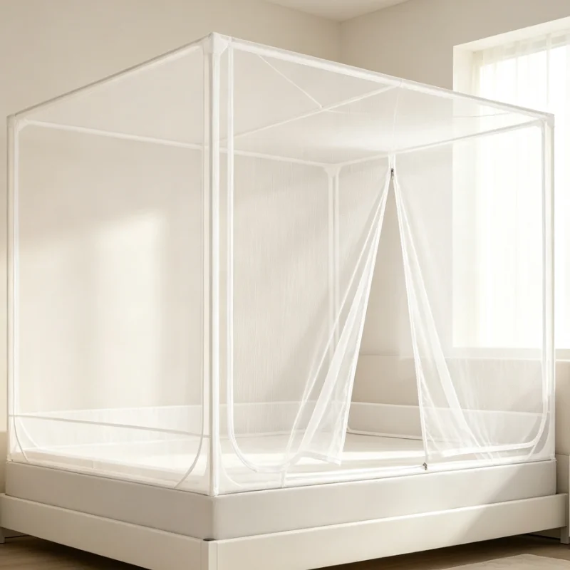 Top Bunk Bed Mosquito Net Canopy Zipper Enclosure Mesh Cover For Dormitory Hostel Upper Bed Insect Protection Breathable Home