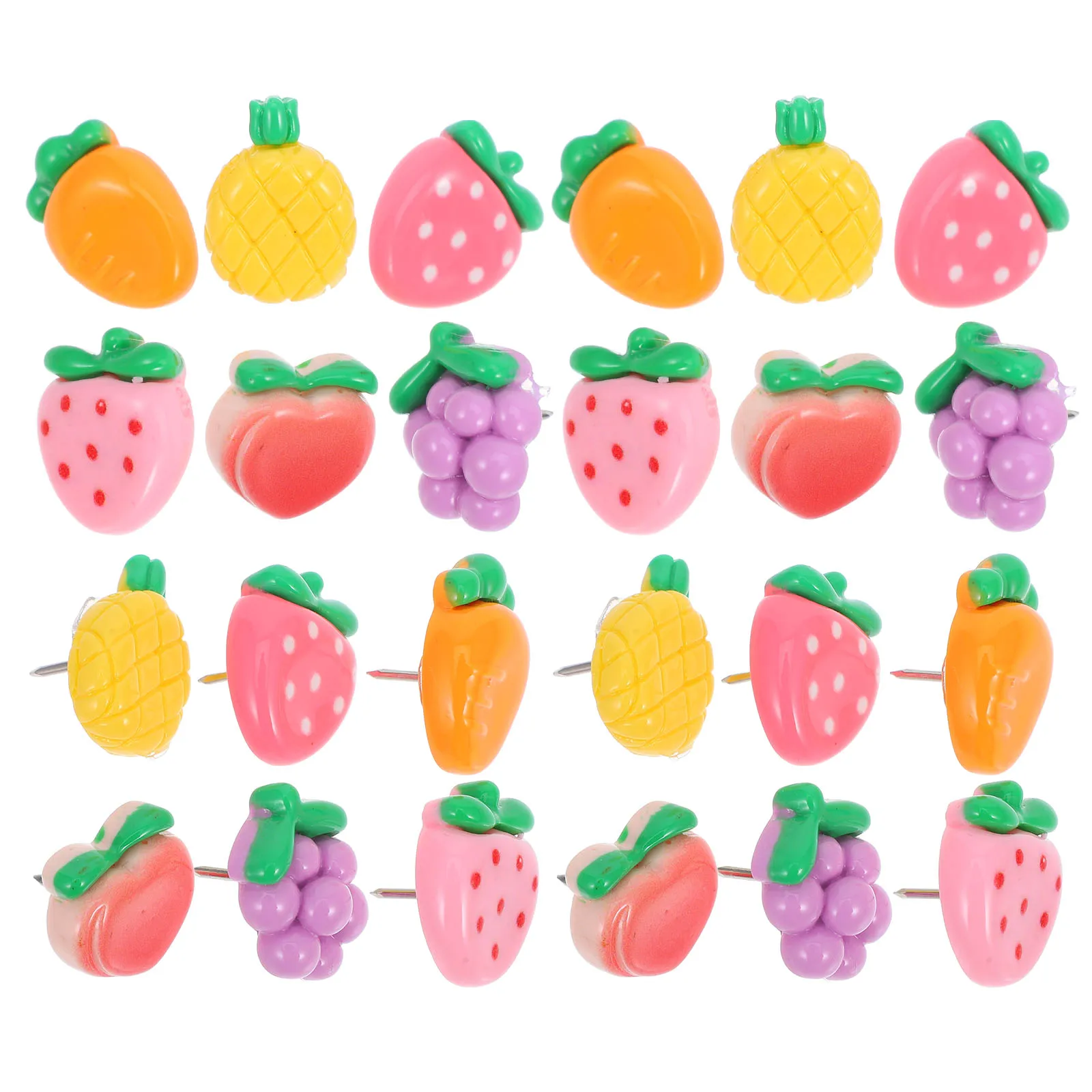 

30 Pcs Fruit Vegetable Thumb Tacks Cute Push Pins Decorative Bulletin Board Supplies Cork Board Accessories Office