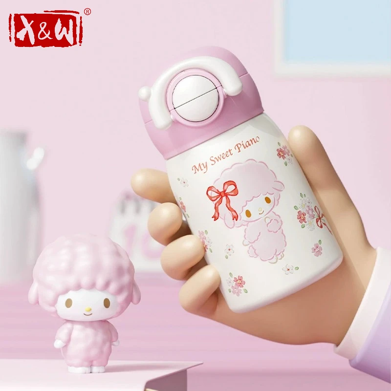 X&W Sanrio Kinder-Thermosbecher 316 Edelstahl Mini-Vakuumflasche Doppelwandige Trinkflasche Tragbare Niedliche Schüler-Schulbecher