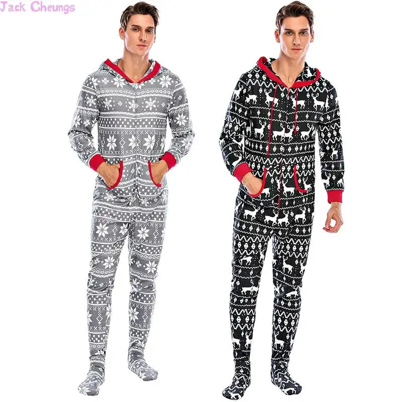 

l2025l New Cosplay Christmas Pajamas Polyester Cotton Long Sleeve One Piece Winter Homewear Men Nightwear Couple Snight Lounge S