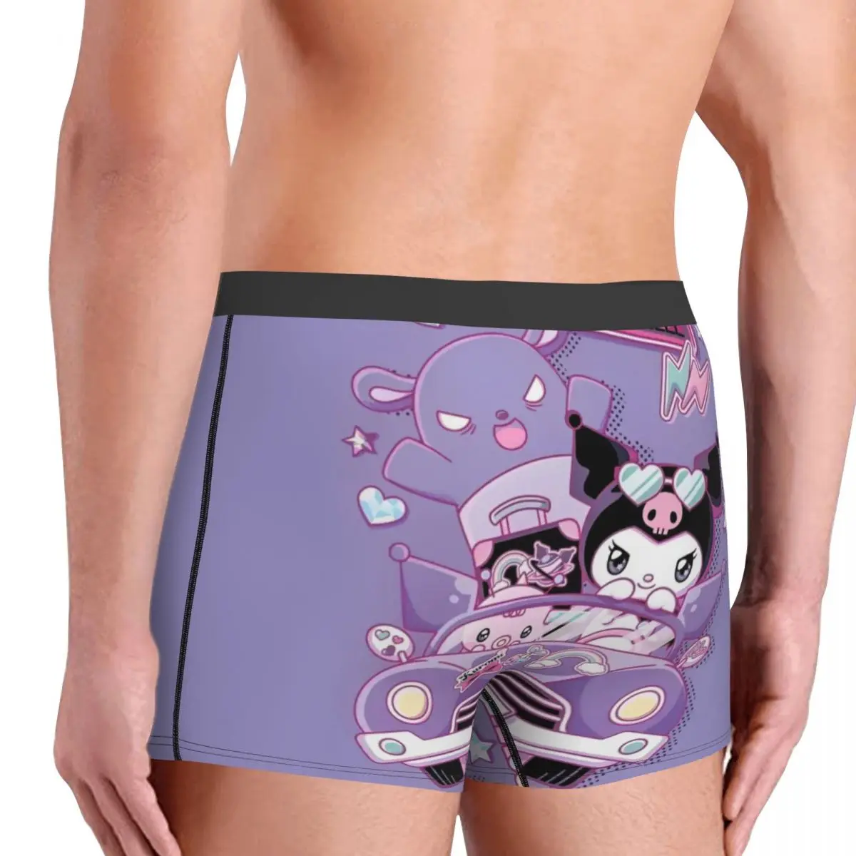Custom Kuromi Cartoon Movie Underwear Men Print Classical Anime Boxer Briefs Shorts Panties Breathable Underpants
