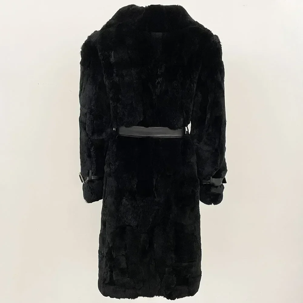 OFTBUY Natural Rabbit Fur Coat Clothes for Woman Winter Designer Jacket Luxury Genuine New in Coats & Jackets Natural Fur Long