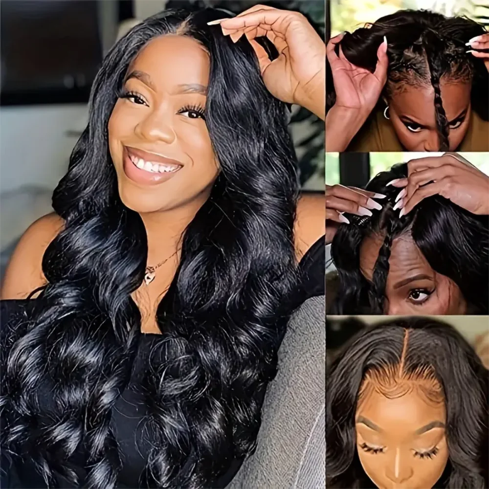 V Part Curly Glueless Wigs Human Hair Body Wave For Natural Wig Women Full Head Clip In Half Wigs U Part Wigs Machine Made