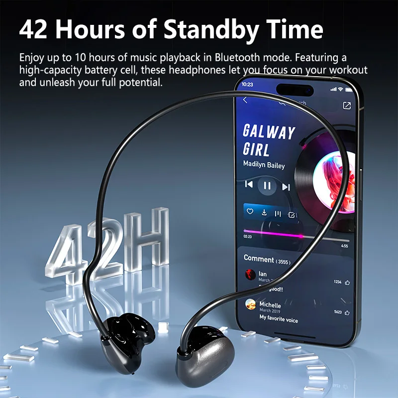 2026 New Air Conduction Headphones Touch Control Wireless Bluetooth Headphones for Sports Fingerprint Touch Headphones