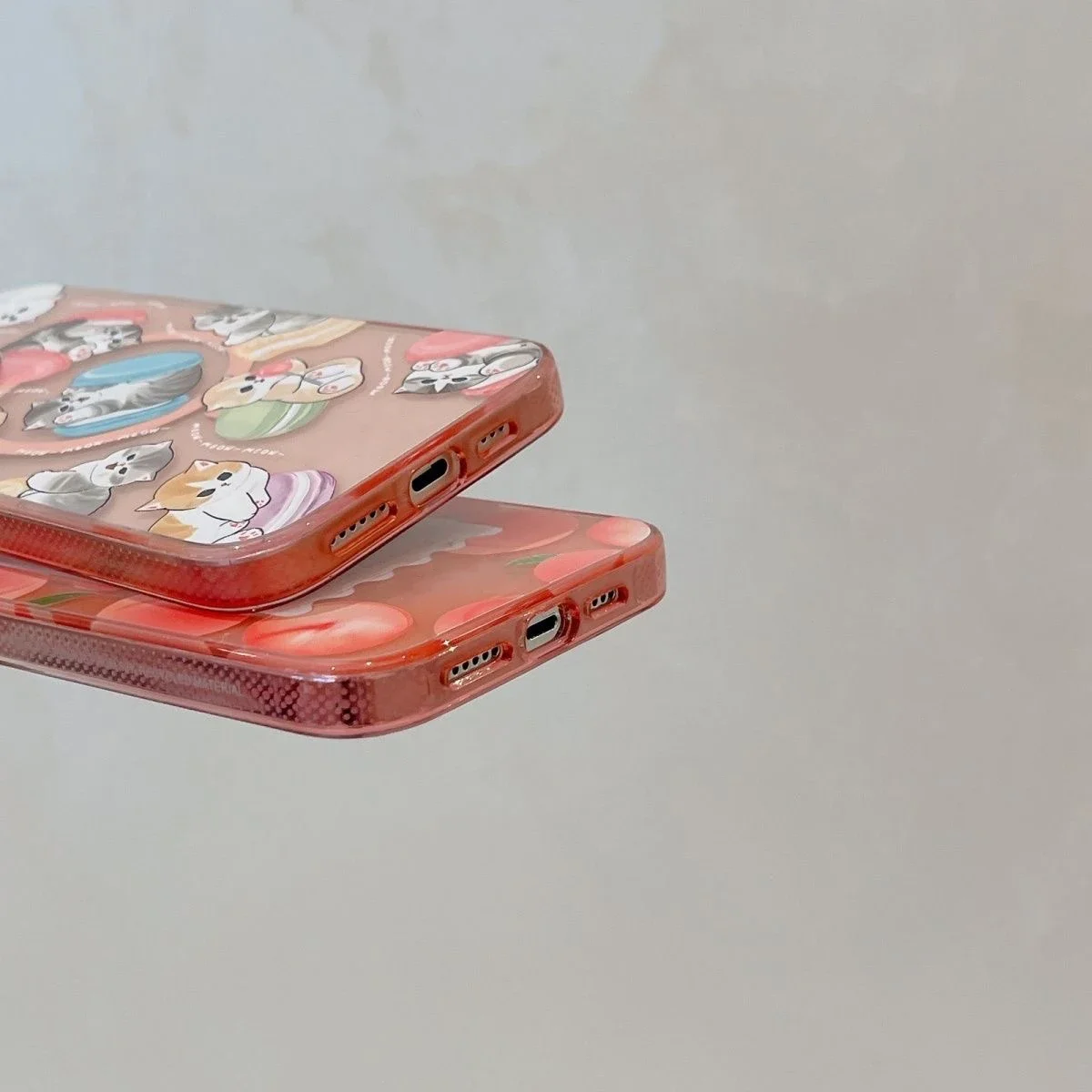 Funda magnética con borde transparente para IPhone, carcasa divertida con dibujo de gato, gradiente rosa, 13, 14, 15 Pro Max, 15 Pro Max