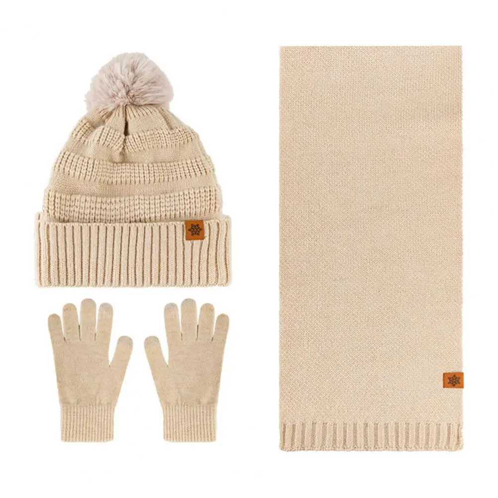 

Thermal Lined Beanie Women's Winter Knit Beanie Scarf Gloves Set Cozy Cold Weather Accessories for Outdoor Activities Windproof