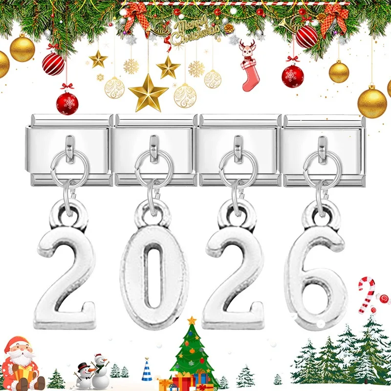 أحدث صيحات الموضة للرجال والنساء 26 قلادة بحروف إنجليزية وصلات ساحرة تناسب سوار 9 مللي متر من الفولاذ المقاوم للصدأ صنع مجوهرات ذاتية الصنع