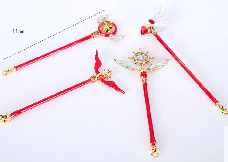 Card Captor Sakura Magic Star Wands Keychain Necklace Pendant Cosplay Props Collection Set Accessories with Box Christmas Gift