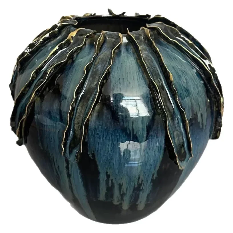 

Medieval style pinched flower vase flower ware ornament hotel model room home living room dining table housewarming bedroom