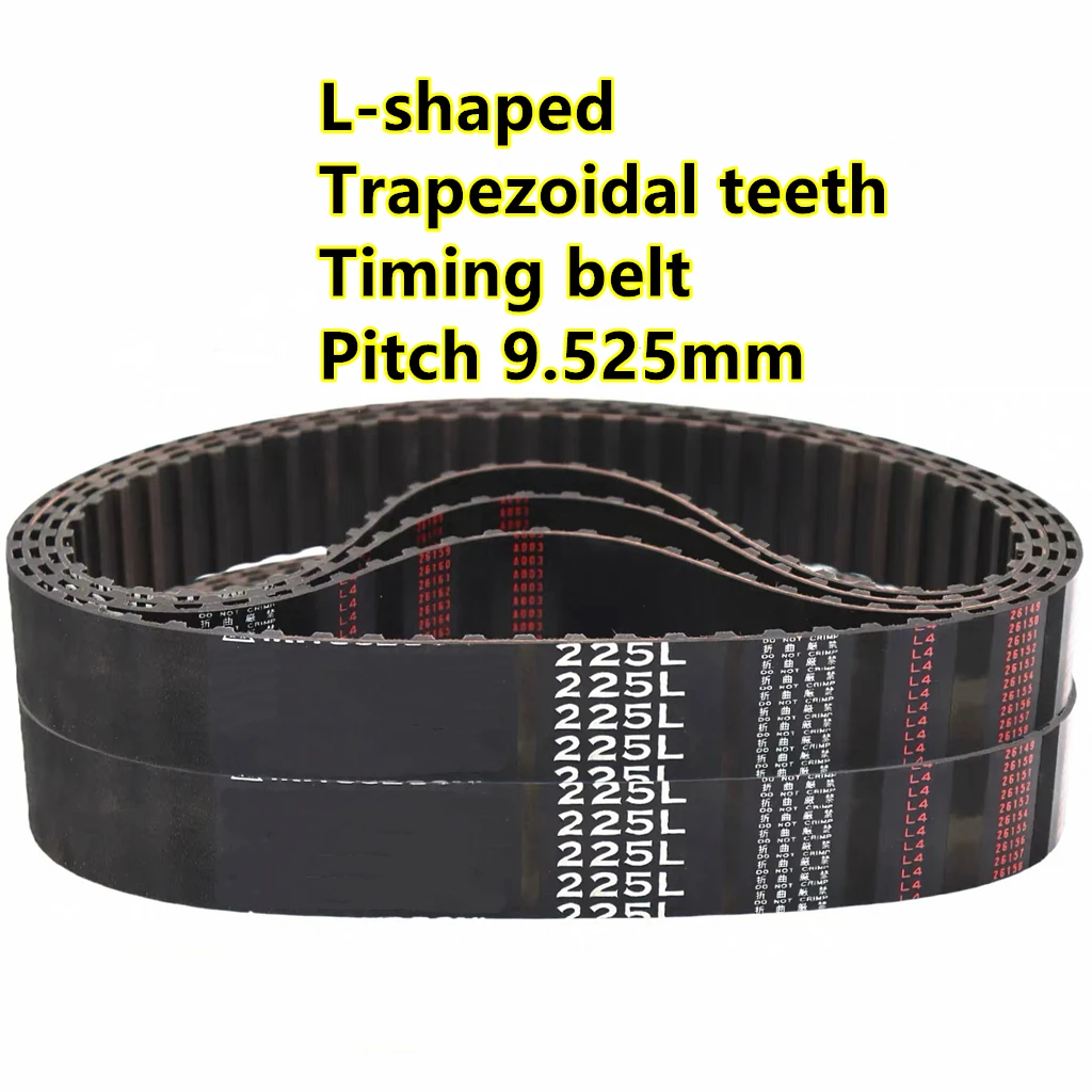 L-shaped Trapezoidal Teeth Timing Belt Pitch 9.525mm Fiberglass Core Neoprene Medium Torque Mechanical Belt 109L~1264L 10mm~30mm