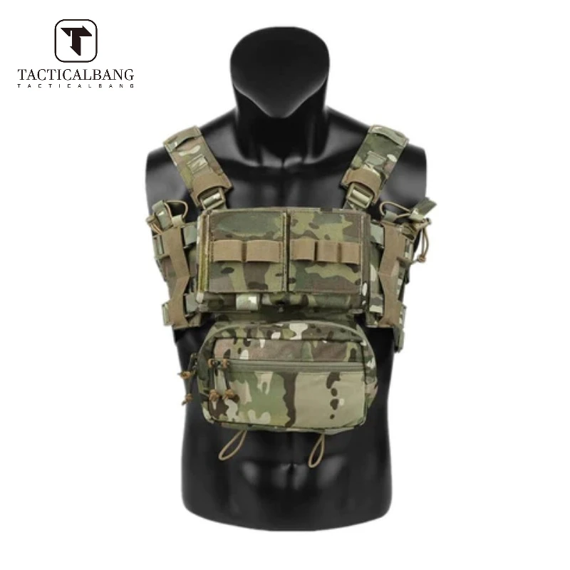 Imagem -02 - Tactical Peito Ajustável Rig Colete Tático para Caça e Tiro Magazine Pouches