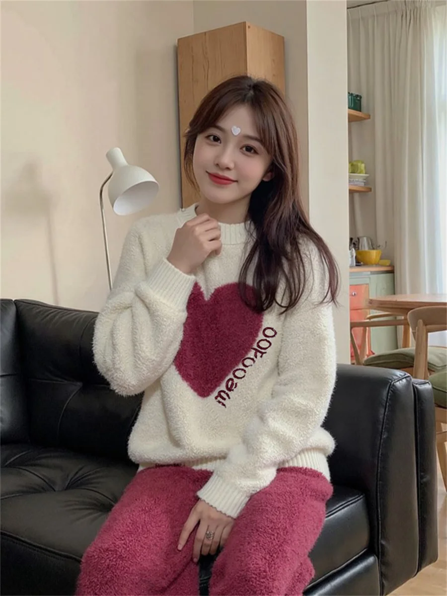 

High Quality Fabric Pajama Sets Women Cotton Material Soft Touch Spring Autumn Nightwear Indoor Outfit Comfortable Trendy Female