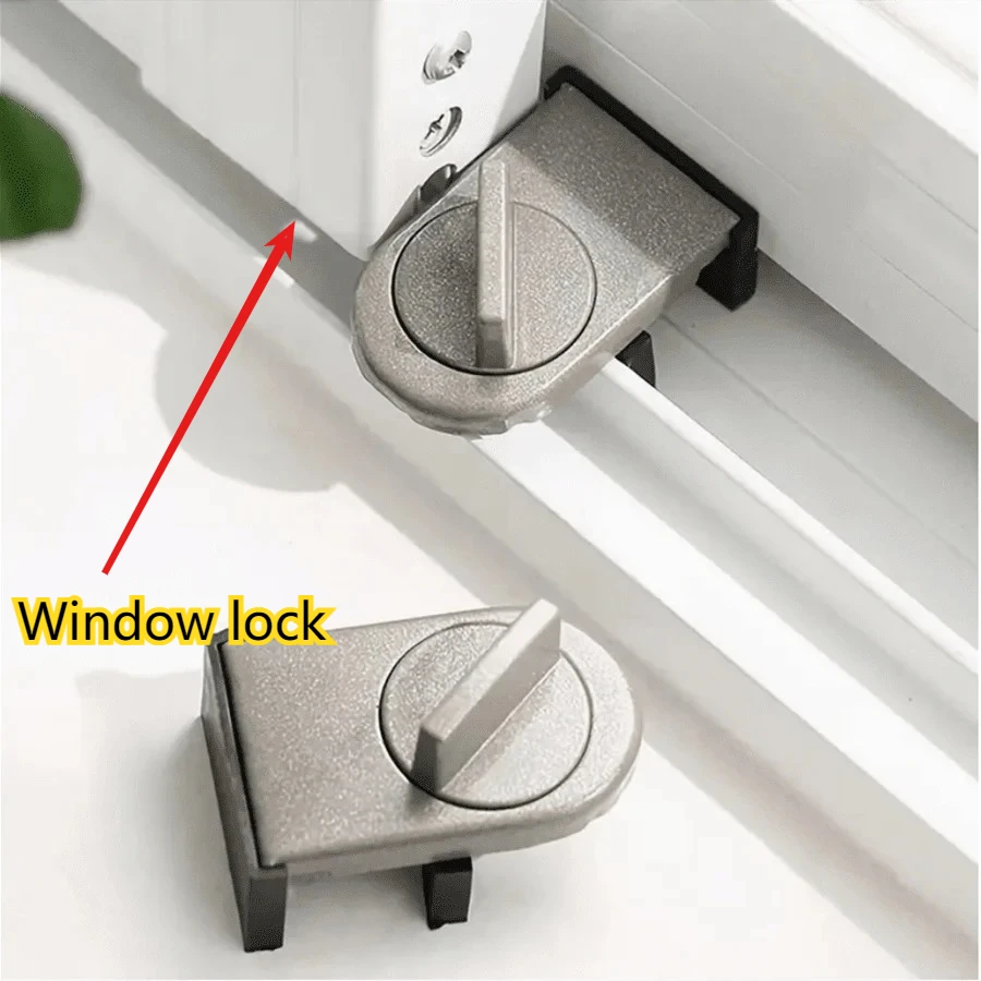 Sliding Window Security Lock, Adjustable Anti-Lift Child Safety Lock for Windows, Prevents Unauthorized Opening & Falls