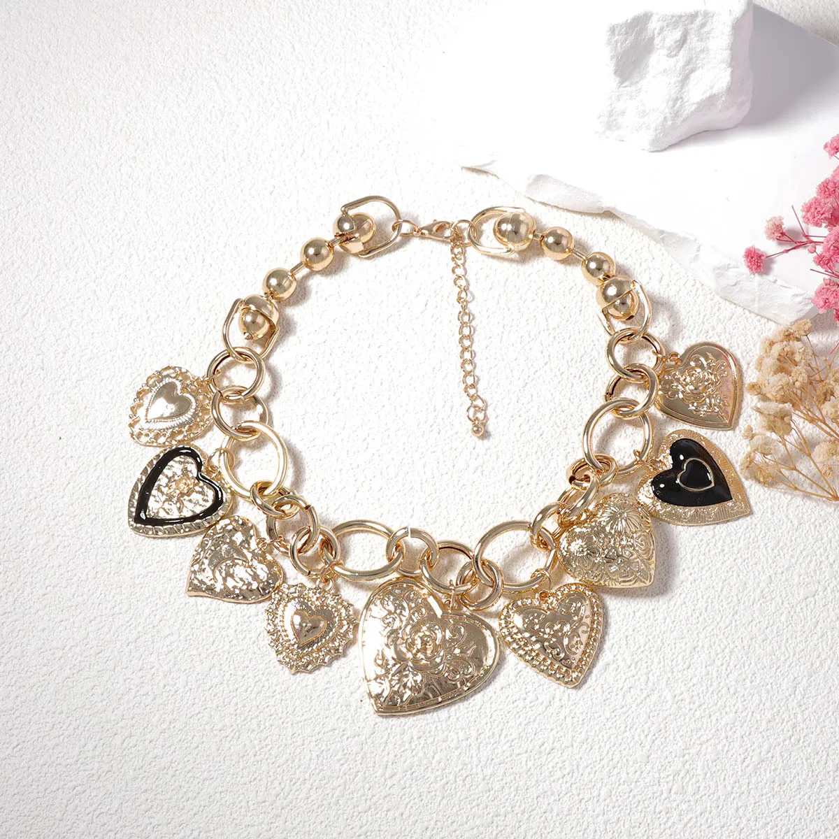 ZAA Woman Trend Jewelry Charms Heart Pendant Necklaces Luxury Design High Quality Costume Chain Neck Accessories Girls Gifts