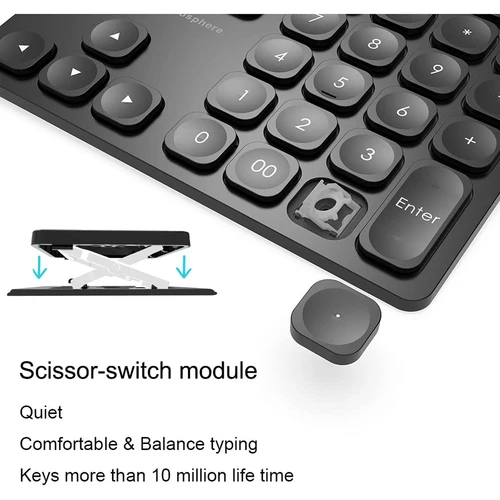 Imagen 2 del producto Teclado numérico inalámbrico con Bluetooth doble recargable, teclado numérico externo de 36 teclas, entrada de datos