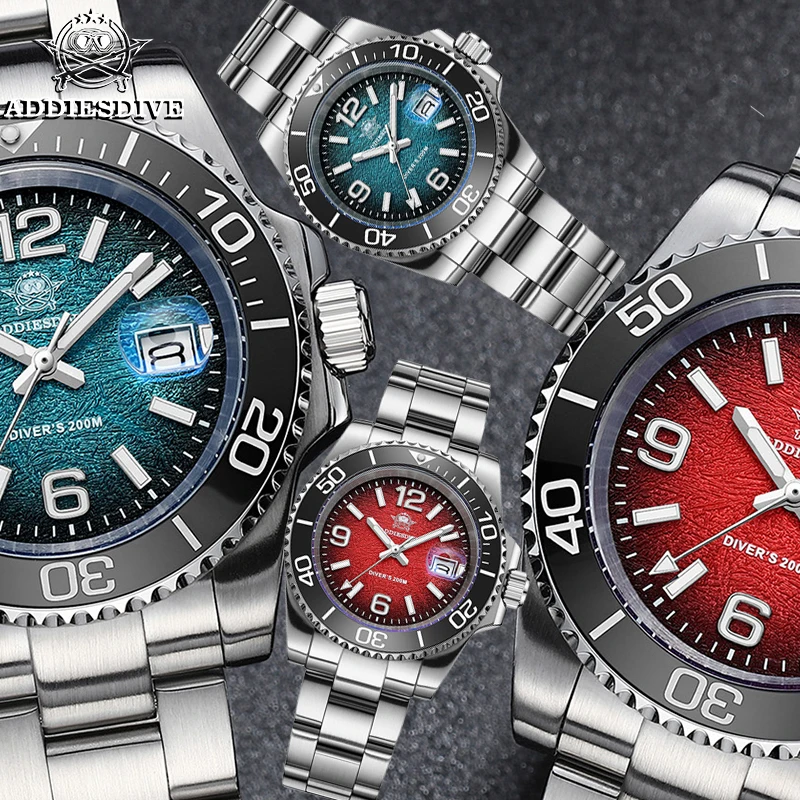 

ADDIESDIVE Watch For Men 2025 New Sport 41mm Quartz Watch 200m Diving Luxury Ceramic Bezel Waterproof Luminous Men Watch