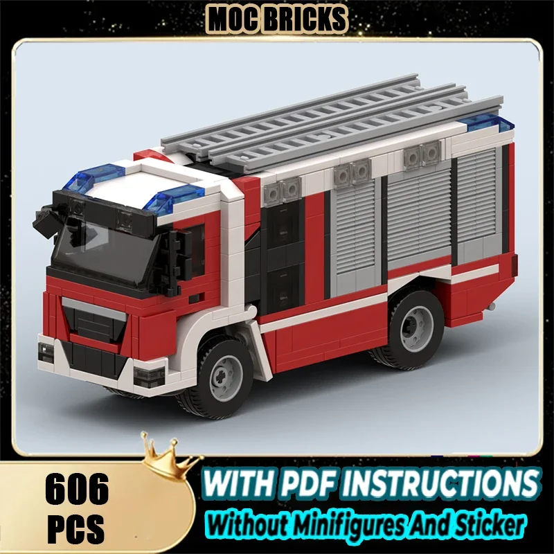 

Moc Building Blocks Austrian Fire Engine Technology Modular Bricks Model Gifts Christmas Toys DIY Sets Assembly！