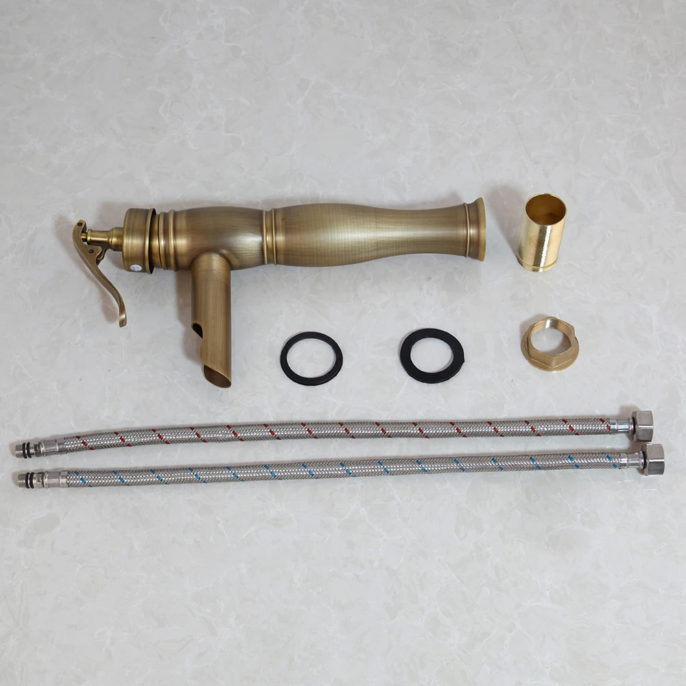 JIENI مجموعة حوض السيراميك المستديرة الفن الحمام سفينة بالوعة العتيقة صنبور من النحاس ث/البوب استنزاف سطح الخيالة مجموعة صنبور حوض الغسيل