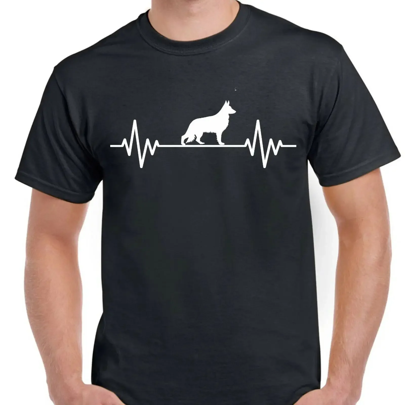 Heart Beat Rate Pulse German Shepherd Pet Present T Shirt Birthday vintage Washed Soft Comfortable Casual Versatile Unisex
