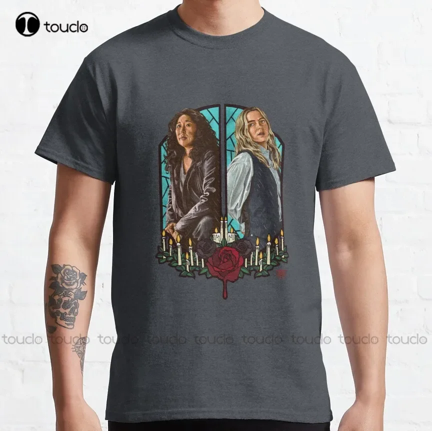 A Rainbow In Beige Boots Killing Eve, Villanelle Classic T-Shirt Beer Shirt Tee T Shirts Digital Printing Breathable Cotton Tee