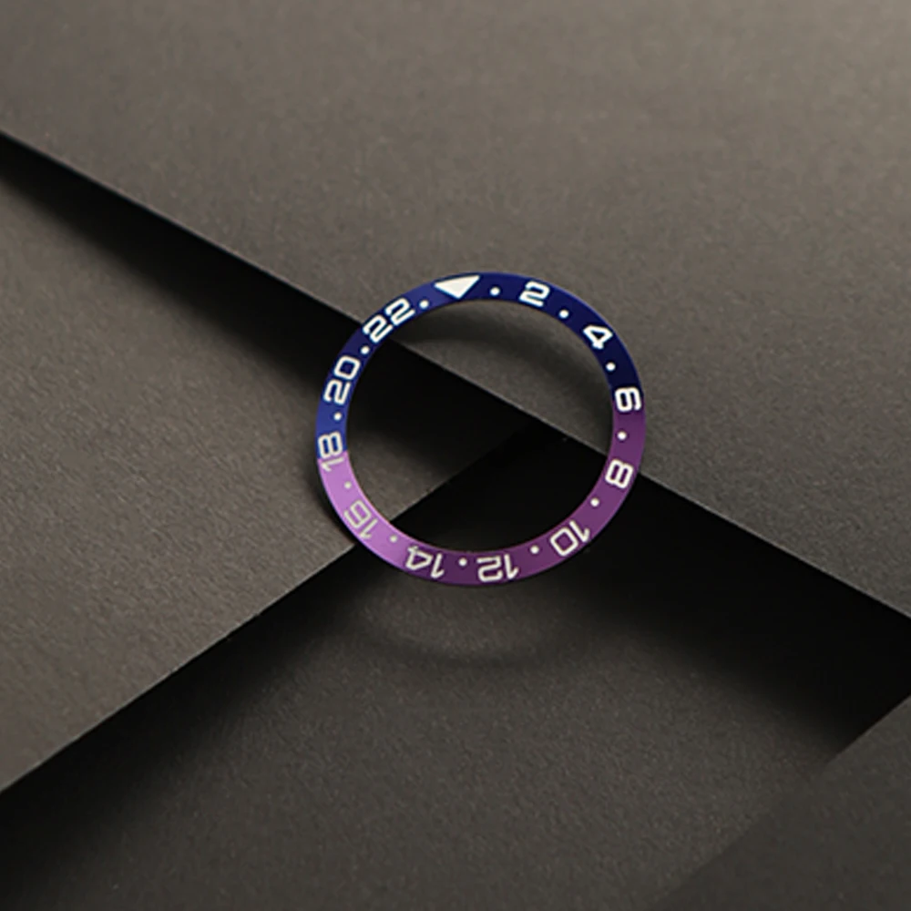 38.5mm Ceramic Bezel Green Luminous Blue Glossy Black for Water Ghost Bezel Ceramic Ring Men And Women Watch Scale Ring NEW DIY