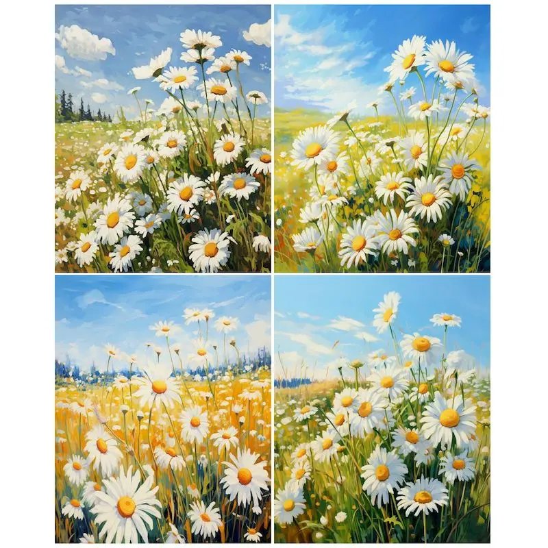 

GATYZTORY 40X50cm Paint By Numbers Original Gifts Pictures By Numbers Daisy Flower Coloring By Numbers For Adults Home Decors