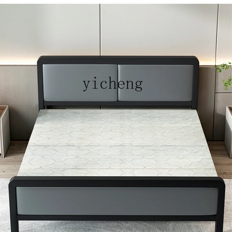 

Xl Folding Bed Single Reinforced Iron Bed Rental Room Modern Simple Double Hard Bed