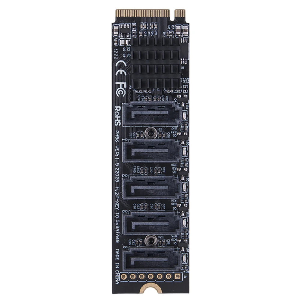 

M.2 MKEY PCI-E Riser Card M.2 To SATA 3.0 Expansion Card NVME To SATA Converter 6Gpbs SATA3.0 Adapter Support PM Function