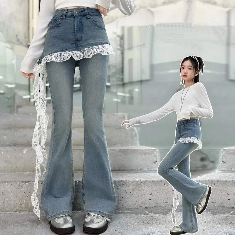 calcas-jeans-bootcut-para-meninas-adolescentes-com-renda-e-detalhe-de-cortina-novas-calcas-jeans-flare-de-primavera-para-criancas-calcas-jeans-casuais-infantis