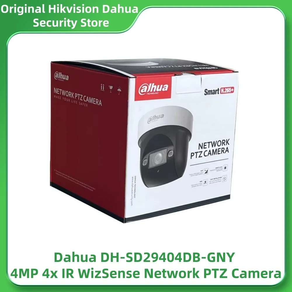 Dahua SD29404DB-GNY 4MP 2.8mm-12mm Lens 4x IR WizSense Network PTZ Camera IR 50m 4x Optical Zoom Built-in Mic PoE SMD 3.0 WDR