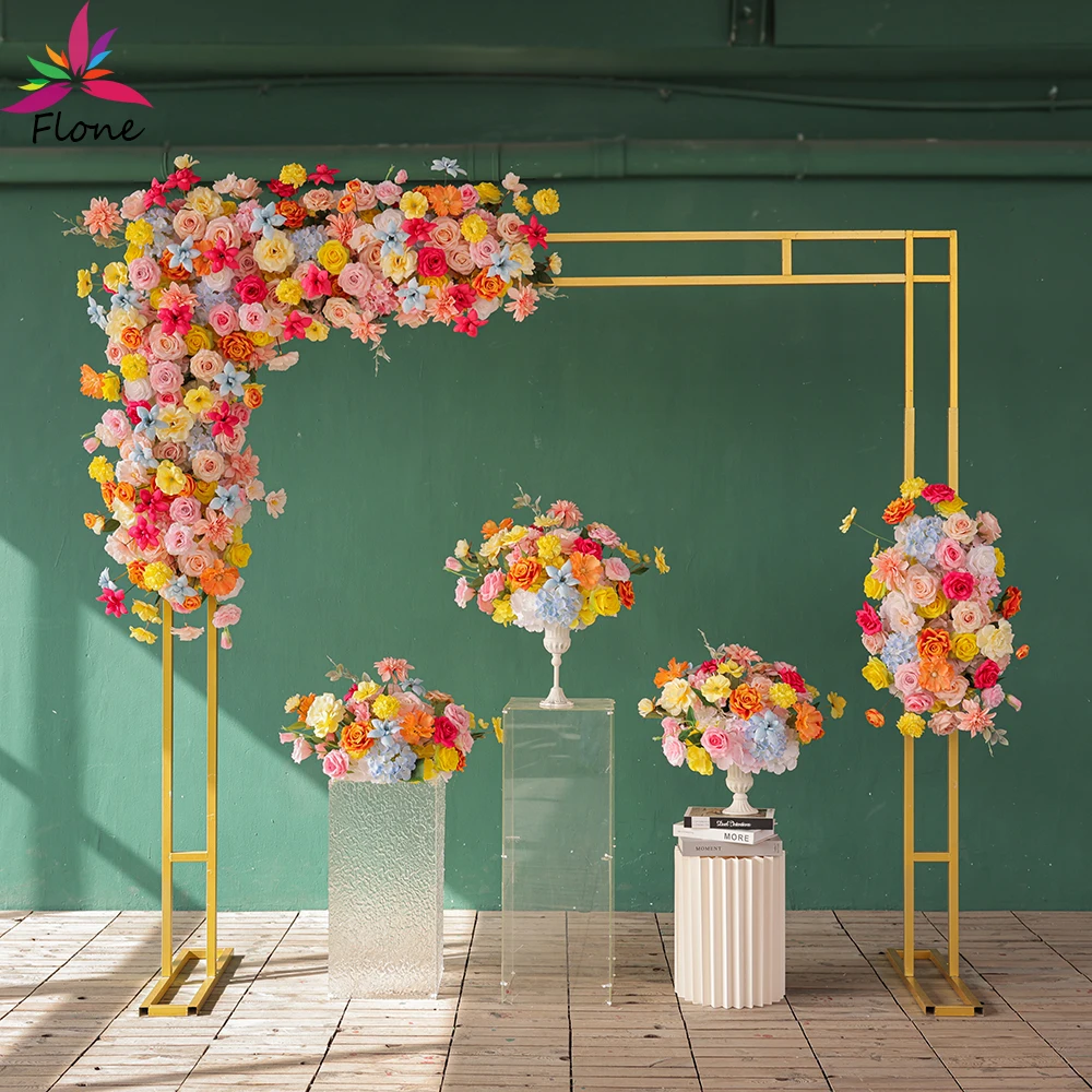

Triangle Artificial Flowers Guirlande Wedding Event Decoration High Quality Pink Rose Sztuczne Kwiaty Backdrop Decor FL2692