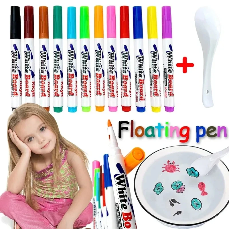 Children Montessori Early Education Toys Magical Water Painting Pen Colorful Mark Pen Markers Floating Ink Pen Doodle Water Pens