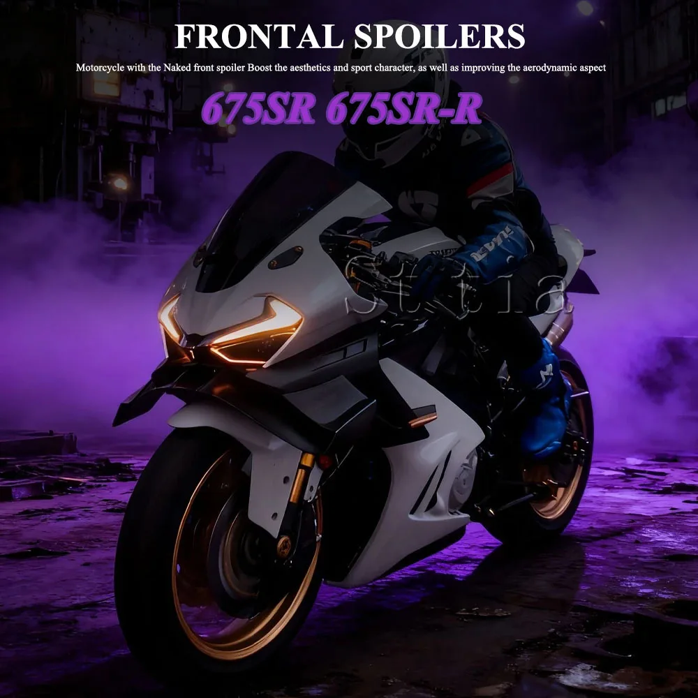 For 675SR-R 675SR 2024 2025 675 SR -R 2026 Motorcycle Accessories Fixed Front Lip Spoiler Fixed Wing Spoiler Fairing Kit view 2
