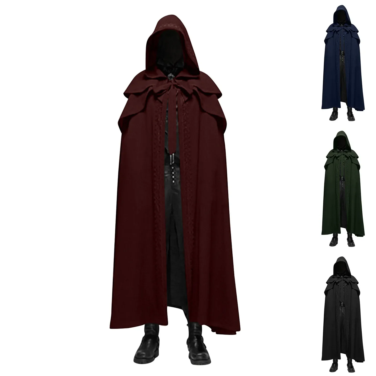 Mittelalterlicher Umhang mit Kapuze, Mantel für Männer und Frauen, Hexe, Wicca, Vampir, Halloween, Cosplay, Kostüm, Vintage, Gothic, Ritter, Maxi-Umhang, neue Robe