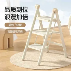 Folding Ladder, Thickened Telescopic Dual-purpose Small Staircase, Indoor Multi-functional Ladder, Three-step Herringbone Ladder