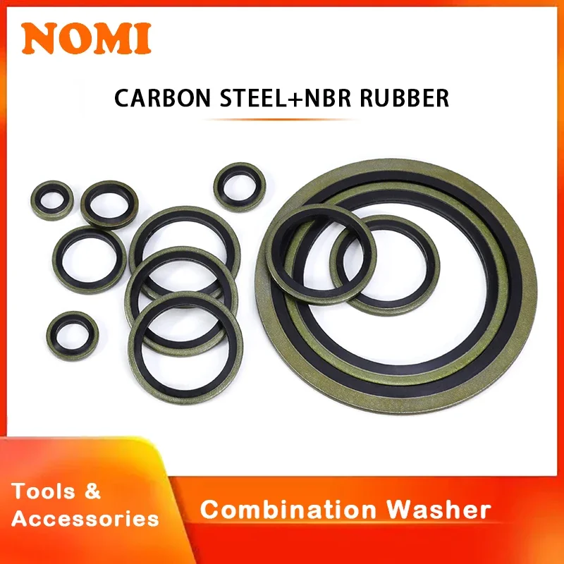 

Carbon Steel NBR Rubber Washer Gasket M5 M6 M8 M10 M12 M14 M16 M18 M20~M60 Bonded Washer Oil Drain Plug Sealing O Ring Seals