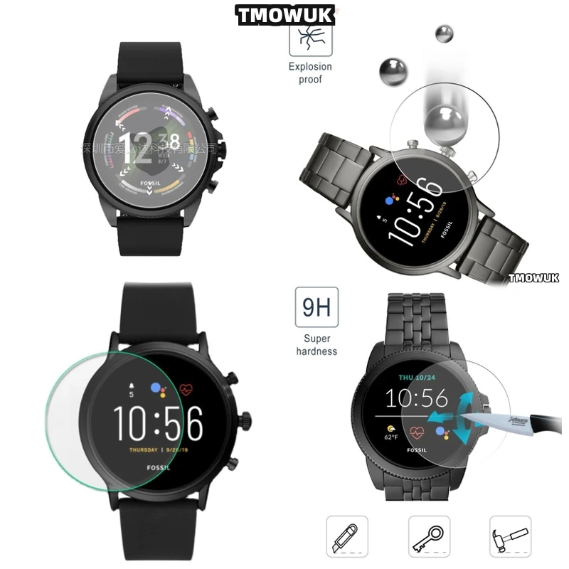 

For FOSSIL Gen 5 5E 6 42MM 44MM - Anti-Scratch Tempered Glass - Ultra-Thin HD 9H Screen Protector For Smartwatch