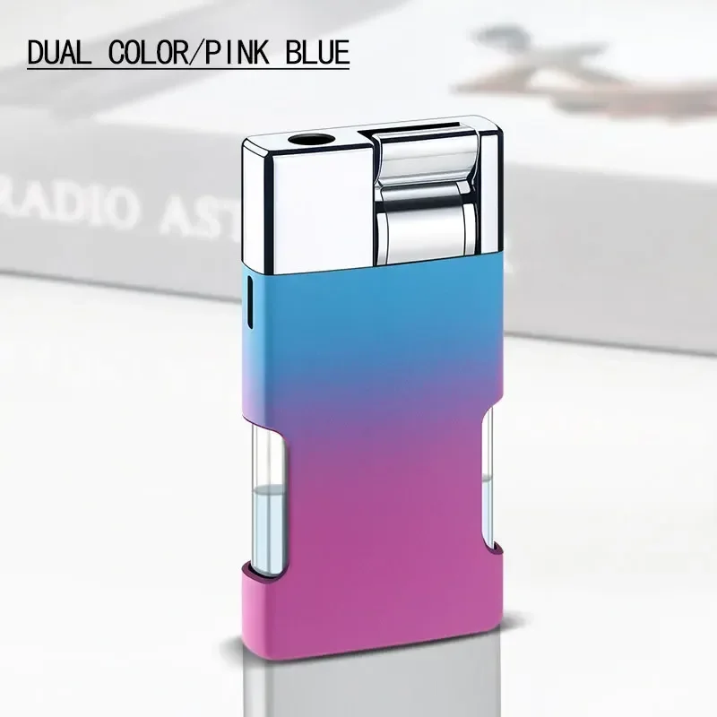 Metal New Stylish Blue Flame Metal Unusual Butane Gas Cigarette Cigar Lighter Mini Windproof Lighter Gadget Gift for Men