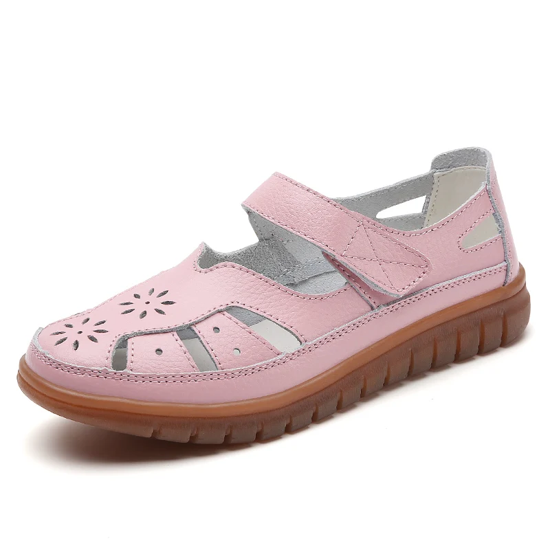 Women Fashion Non-Slip Casual Roman Shoes Ladies Sandals on Sale Off White Shoes Summer Breathable Leather Slippers view 6