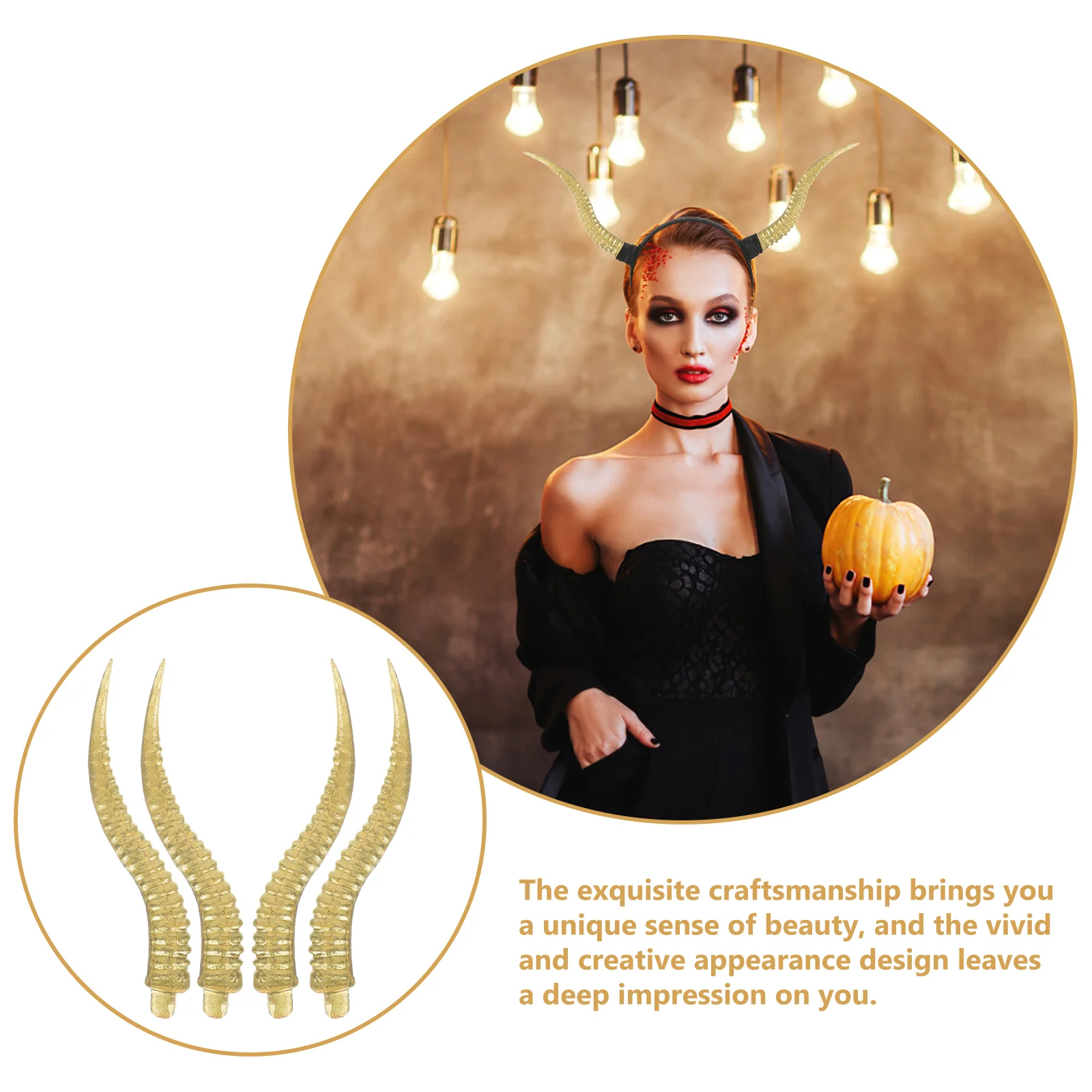 Cornes de mouton casque antilope artificielle animaux Halloween bandeau Cosplay bandes